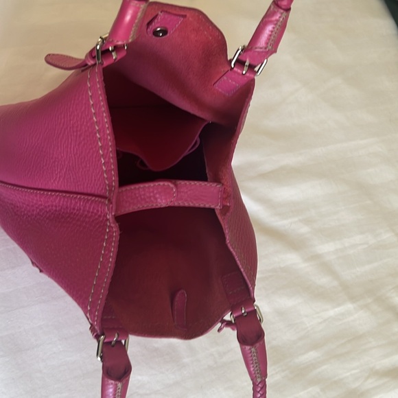 Cole Haan Pink Leather Purse with Braided Leather handles - Picture 9 of 10